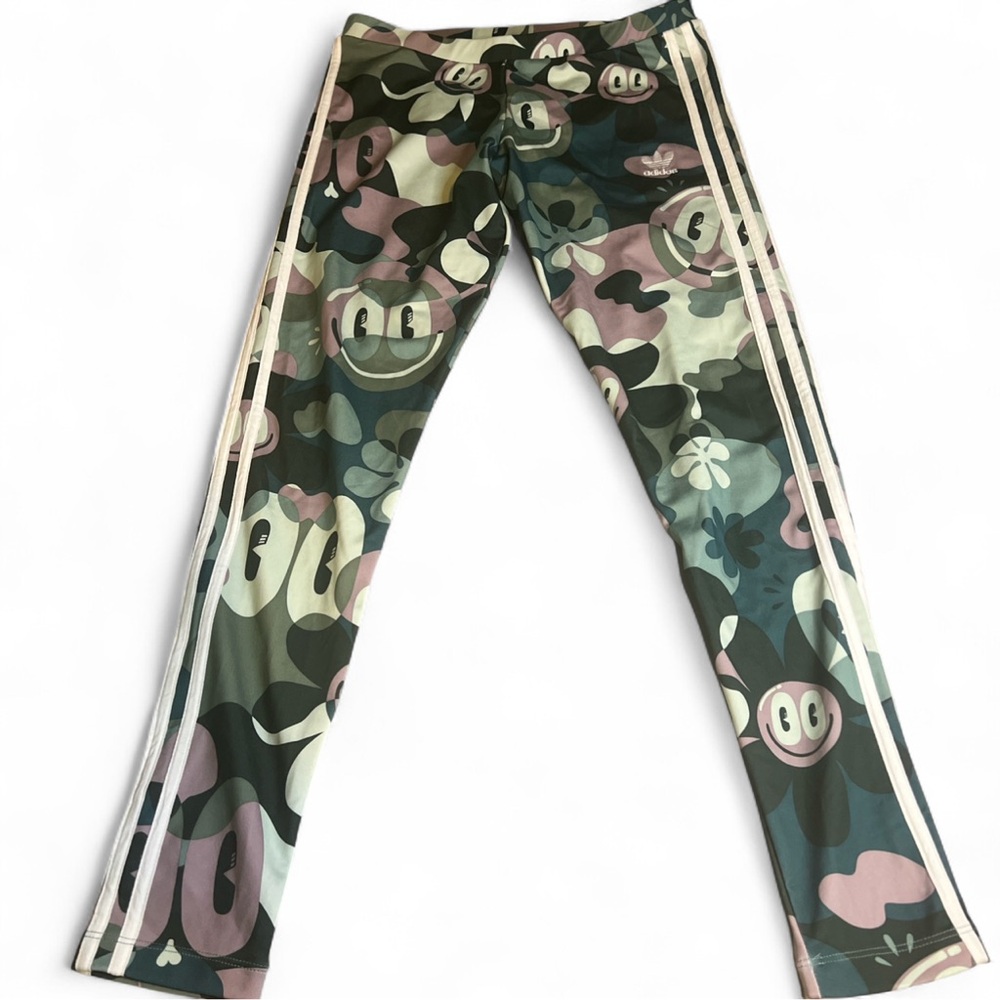 adidas Hattie Stewart Smiley Face Women's Leggings -rare - Picture 2 of 7